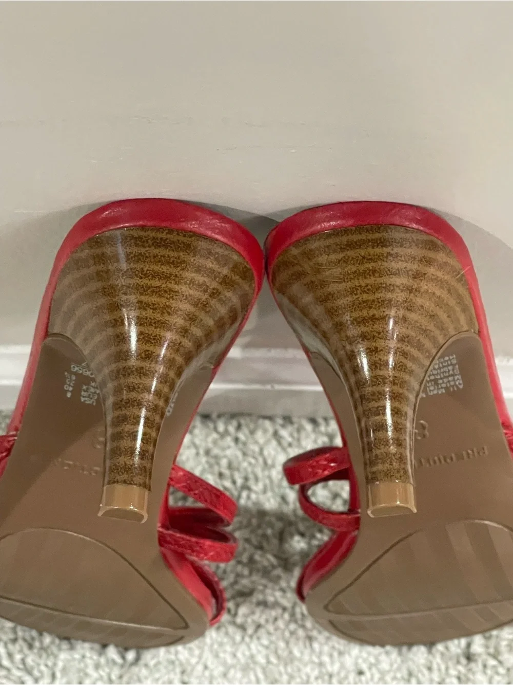 Y2K Predictions Red Strappy Kitten Heels Size 8